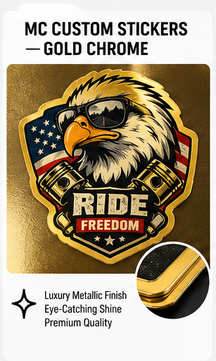 LUMAKORA Gold Chrome Custom Stickers