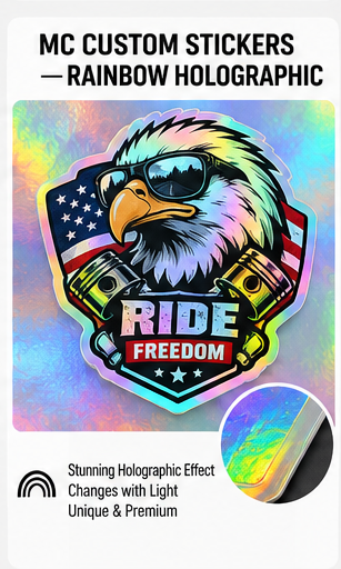 LUMAKORA Rainbow Holographic Custom Stickers